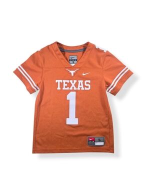 NIKE Texas Longhorns #1 Kids Burnt Orange Football Jersey Size 5